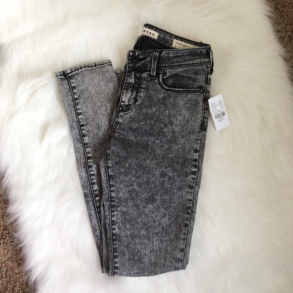 Pacsun Black & Gray Acid Wash Jeggings/Jeans